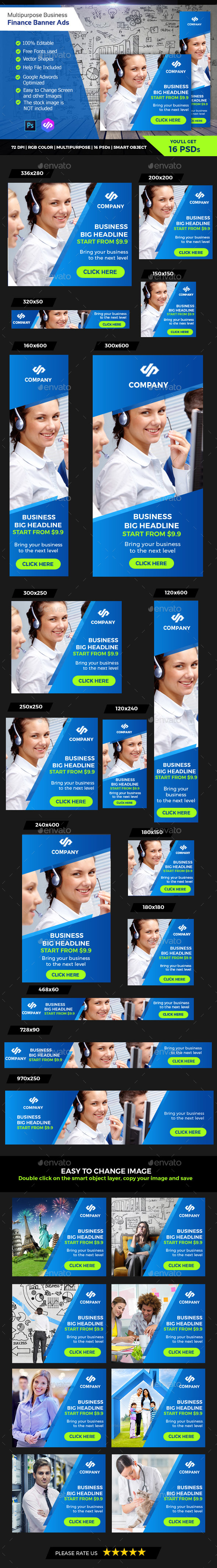 Support & Business Banner Ads - Banners & Ads Web Elements