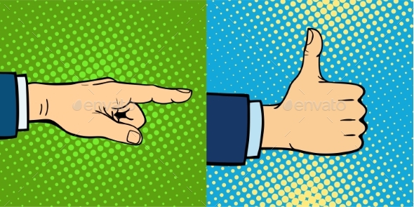 Hands Showing Deaf-Mute Different Gestures - People Characters