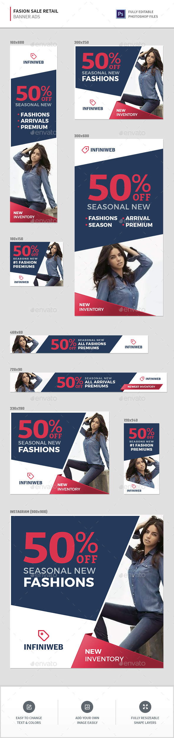 Fashion Sale Retail Banners - Banners & Ads Web Elements