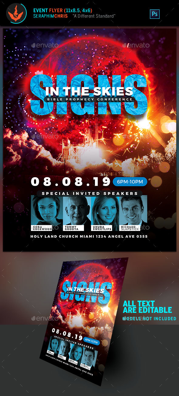 Signs in the Skies Church Flyer Template - Church Flyers