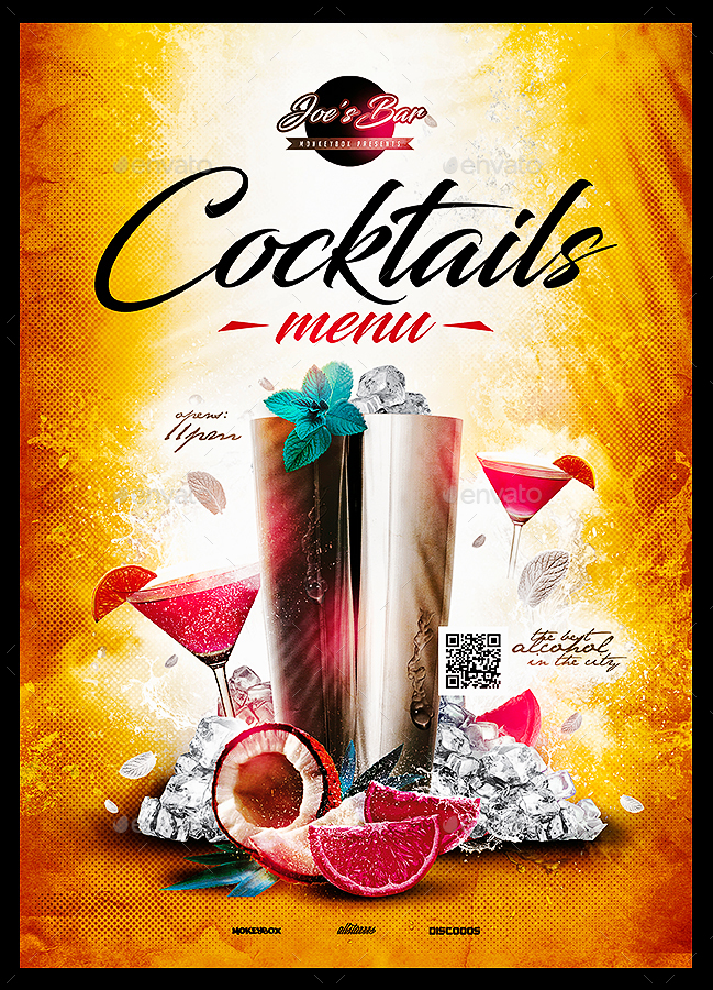 Cocktail Menu, Print Templates | GraphicRiver