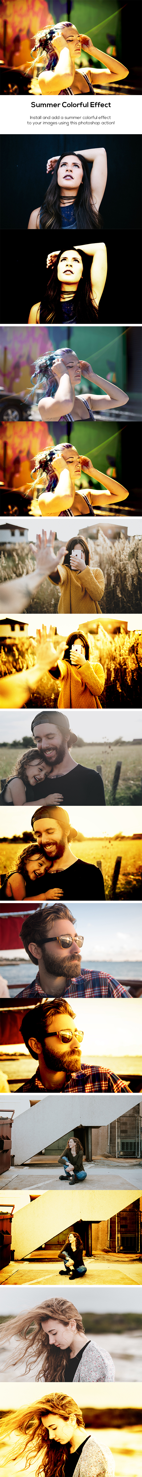 Summer Colorful Effect - Photo Effects Actions