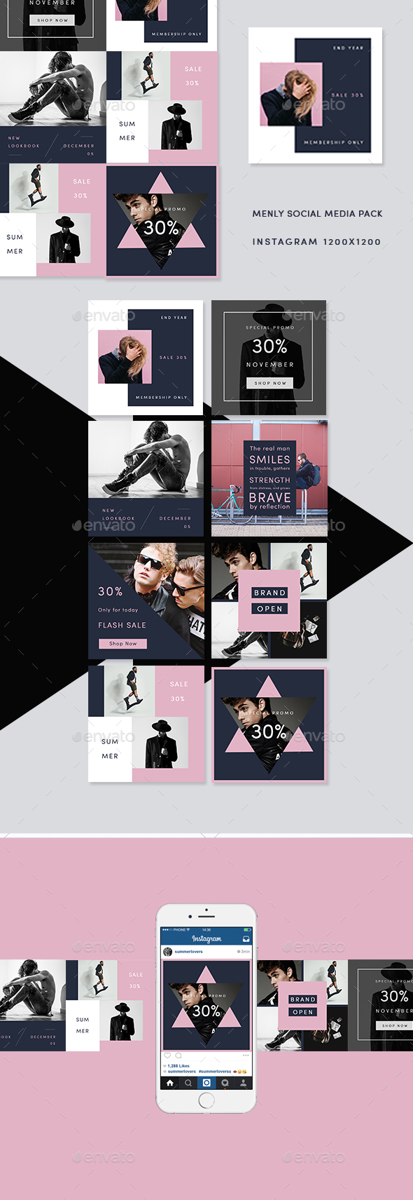 Menly Social Media Pack - Social Media Web Elements