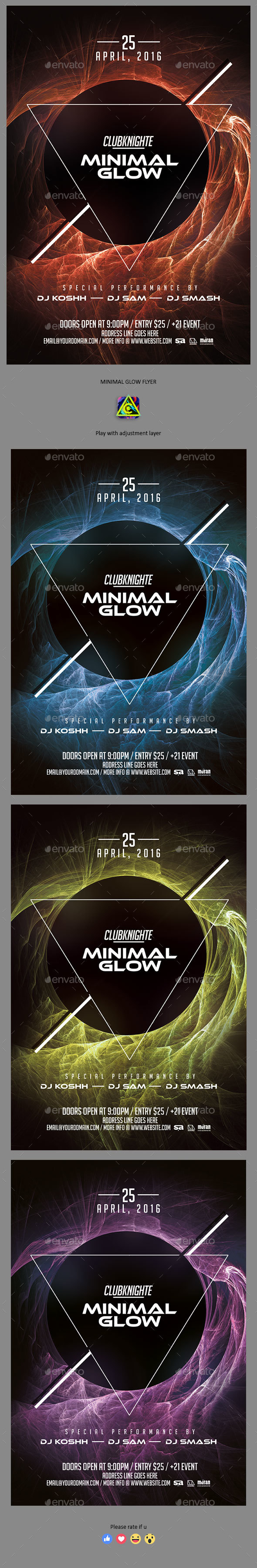 Minimal Glow Flyer - Clubs & Parties Events