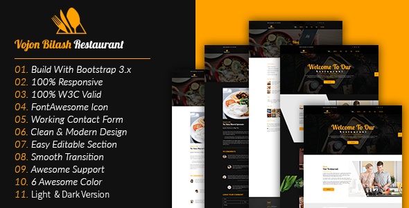 Vojon Bilash Restaurant HTML5 Template 