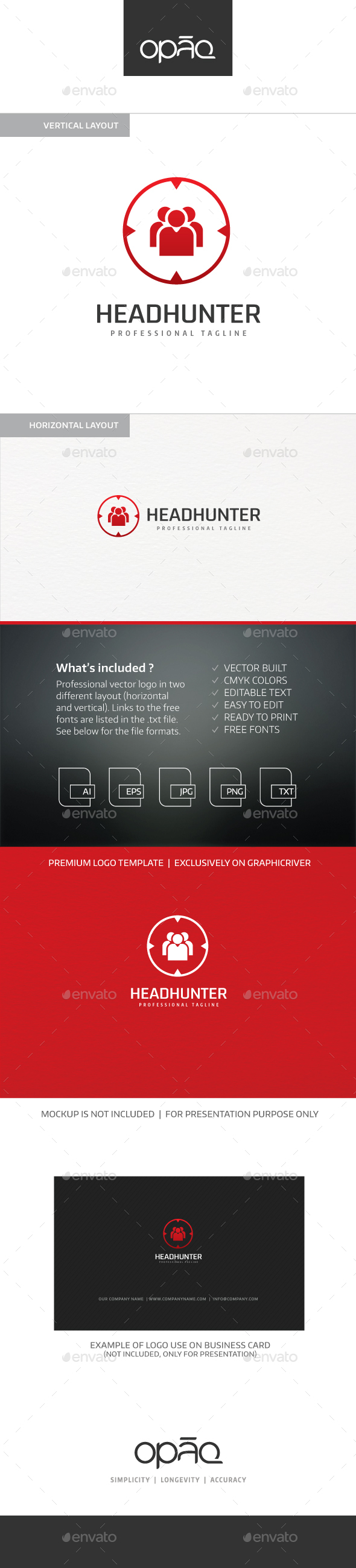 Headhunter Human Target Logo - Humans Logo Templates