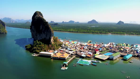 Ko Panyi or Koh Panyee Muslim Fisherman Village Landmark Attractions Travel By Boat at Ao Phang Nga alt