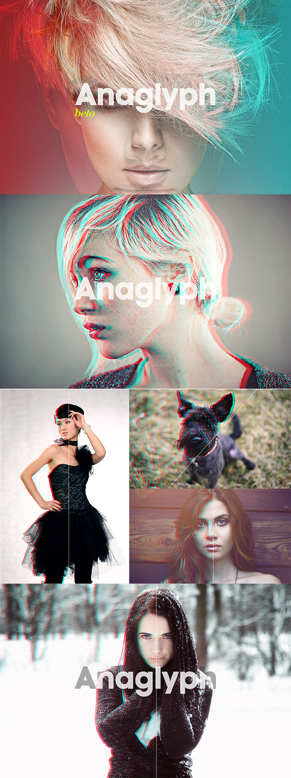 Anaglyph 3D Action - Photo Effects Actions