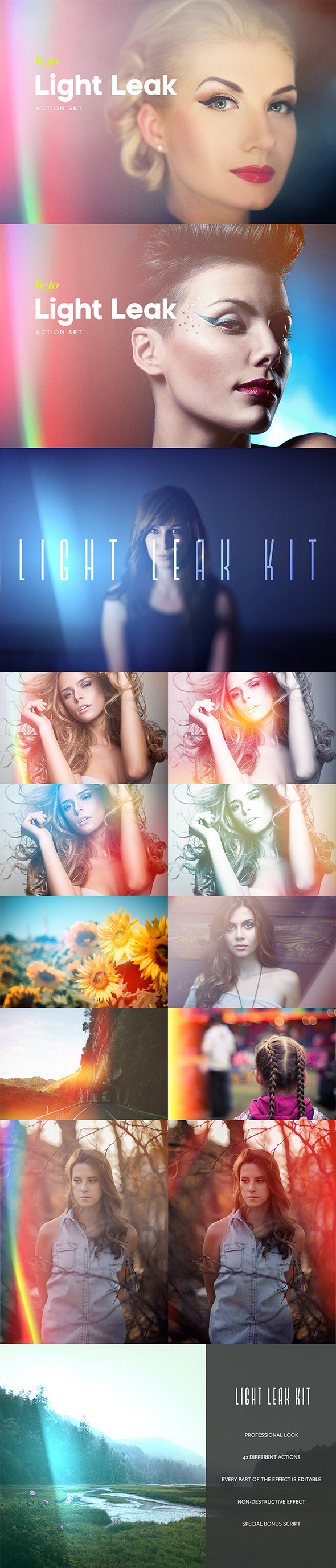 Light Leak Kit - Photo Effects Actions