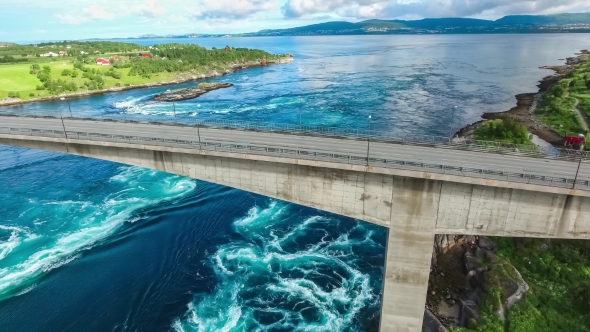 Whirlpools of the Maelstrom of Saltstraumen, Nordland, Norway, Stock ...