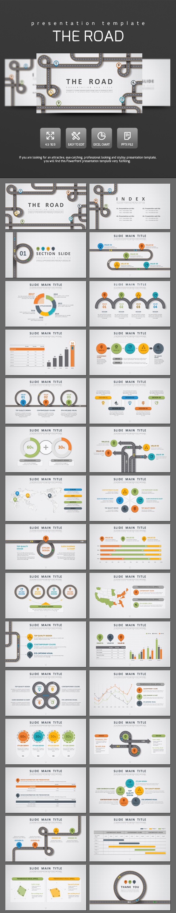 Road PowerPoint Template - PowerPoint Templates Presentation Templates