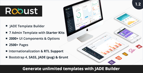 Robust - Responsive Bootstrap 4 Admin Template + Jade Builder - Admin Templates Site Templates