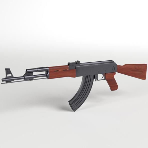 AK-47 Kalashnikov Assault Rifle - 3DOcean Item for Sale