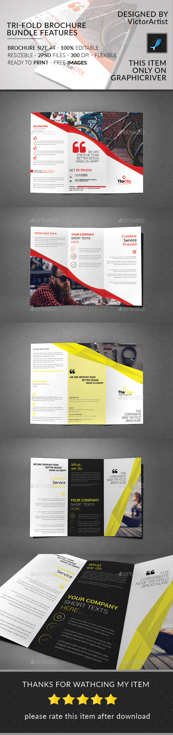 Tri-Fold Brochure Bundle - Brochures Print Templates