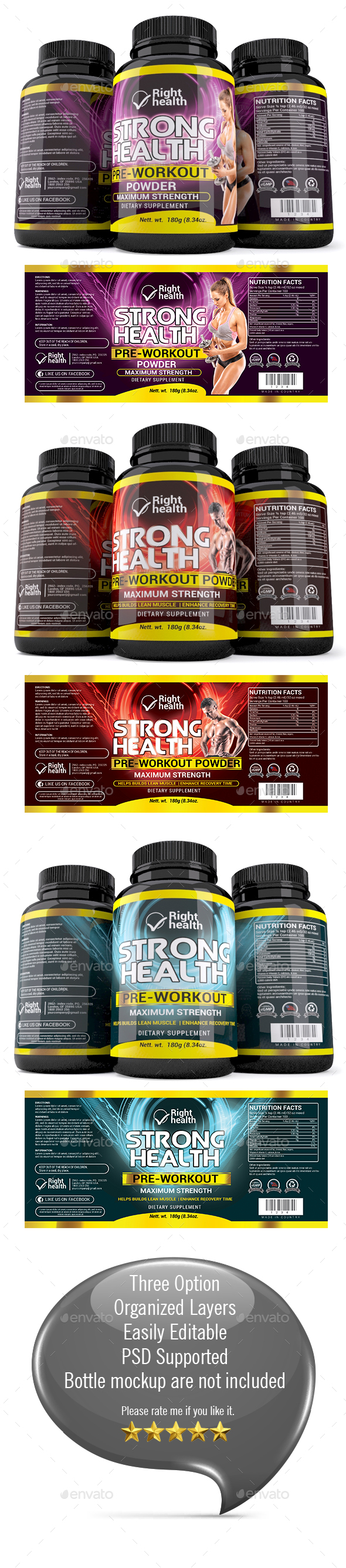Supplement Label Template 011 - Packaging Print Templates