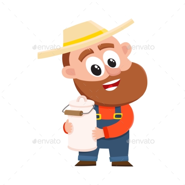 Gardener Character Holding Retro Milk Jug - People Characters