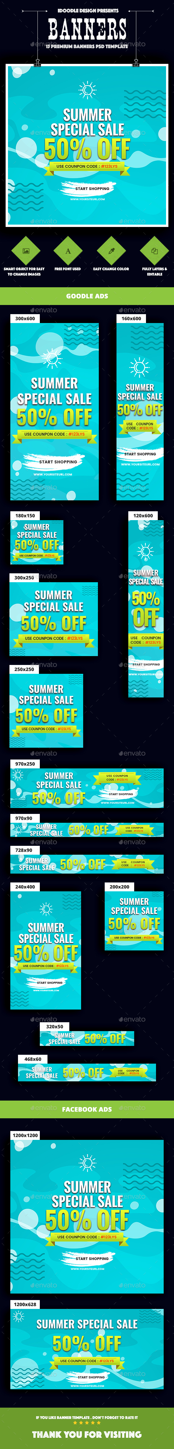 Summer Sale Banners Ad - Banners & Ads Web Elements
