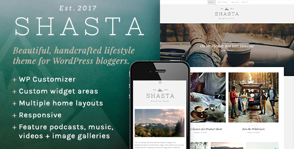Shasta - A Responsive WordPress Theme For Lifestyle Bloggers - Personal Blog / Magazine