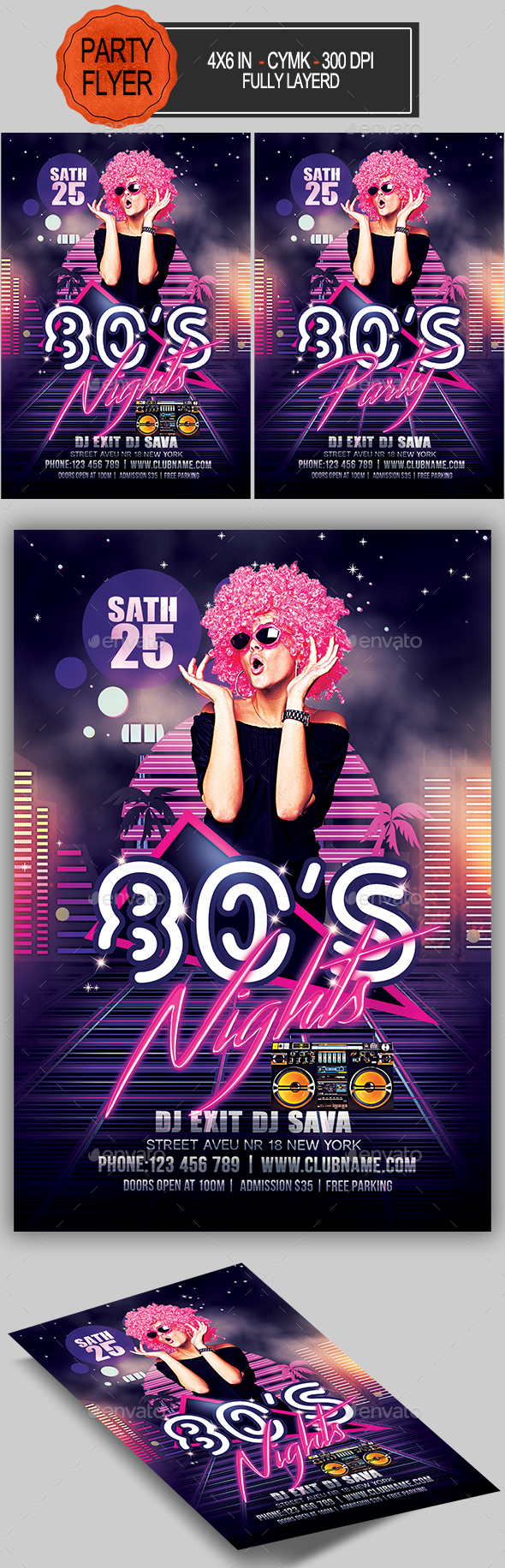 80's Party Flyer - Clubs & Parties Events