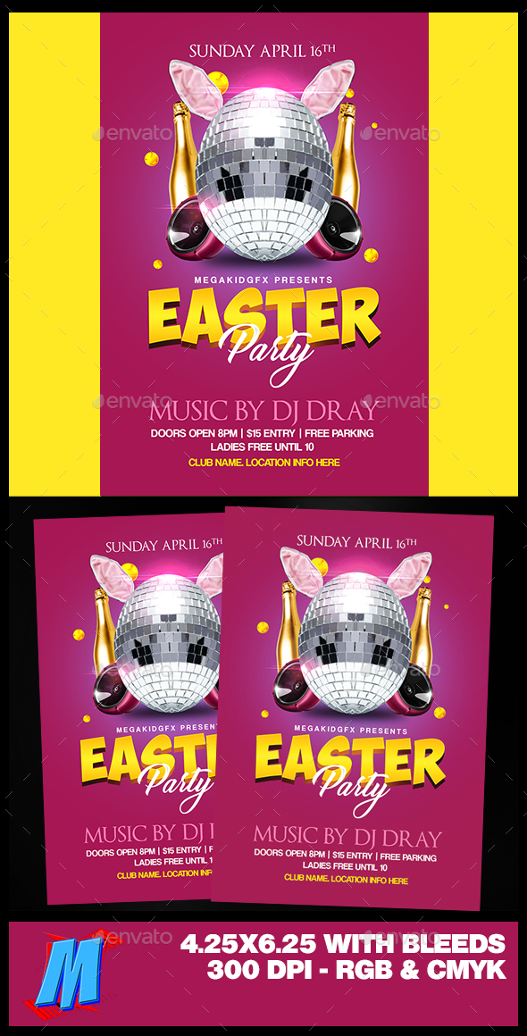 Easter Party Flyer Template - Clubs & Parties Events
