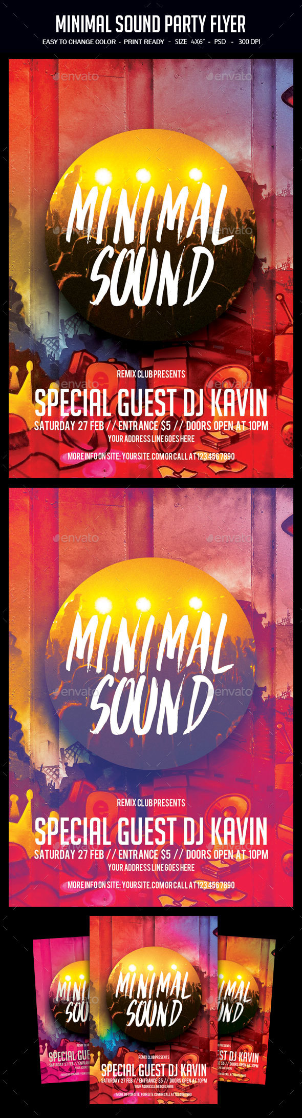 Minimal Sound Party Flyer - Clubs & Parties Events