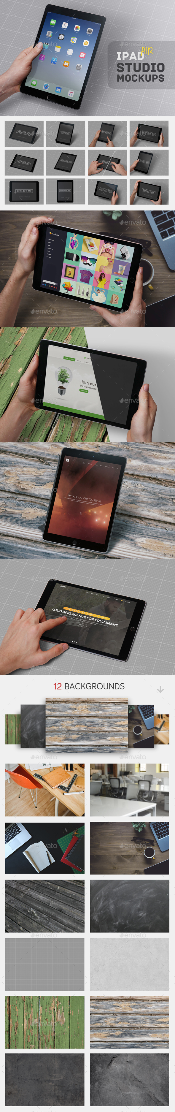 Pad Air Studio Mockups - Mobile Displays
