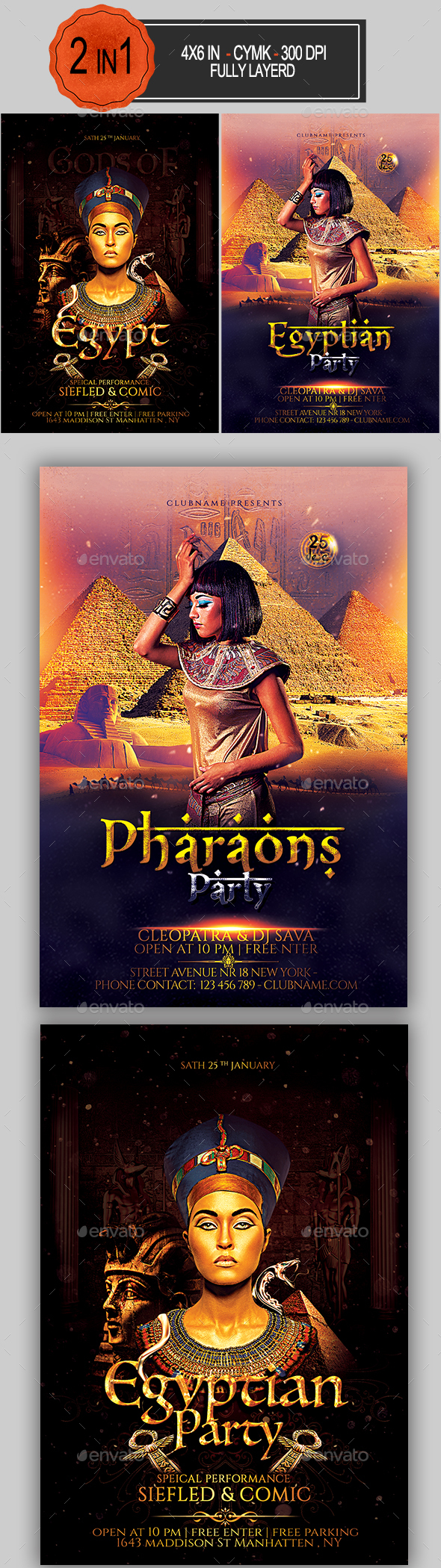 Egyptian Flyer Bundle - Clubs & Parties Events
