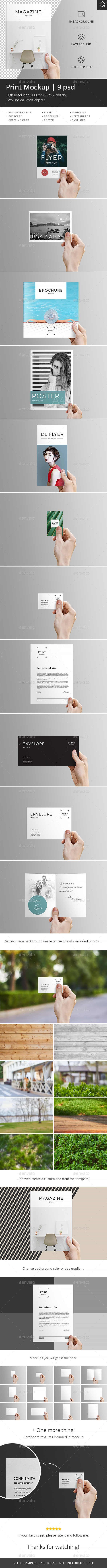 Print Mockup: Flyer, Magazine, Poster, Card