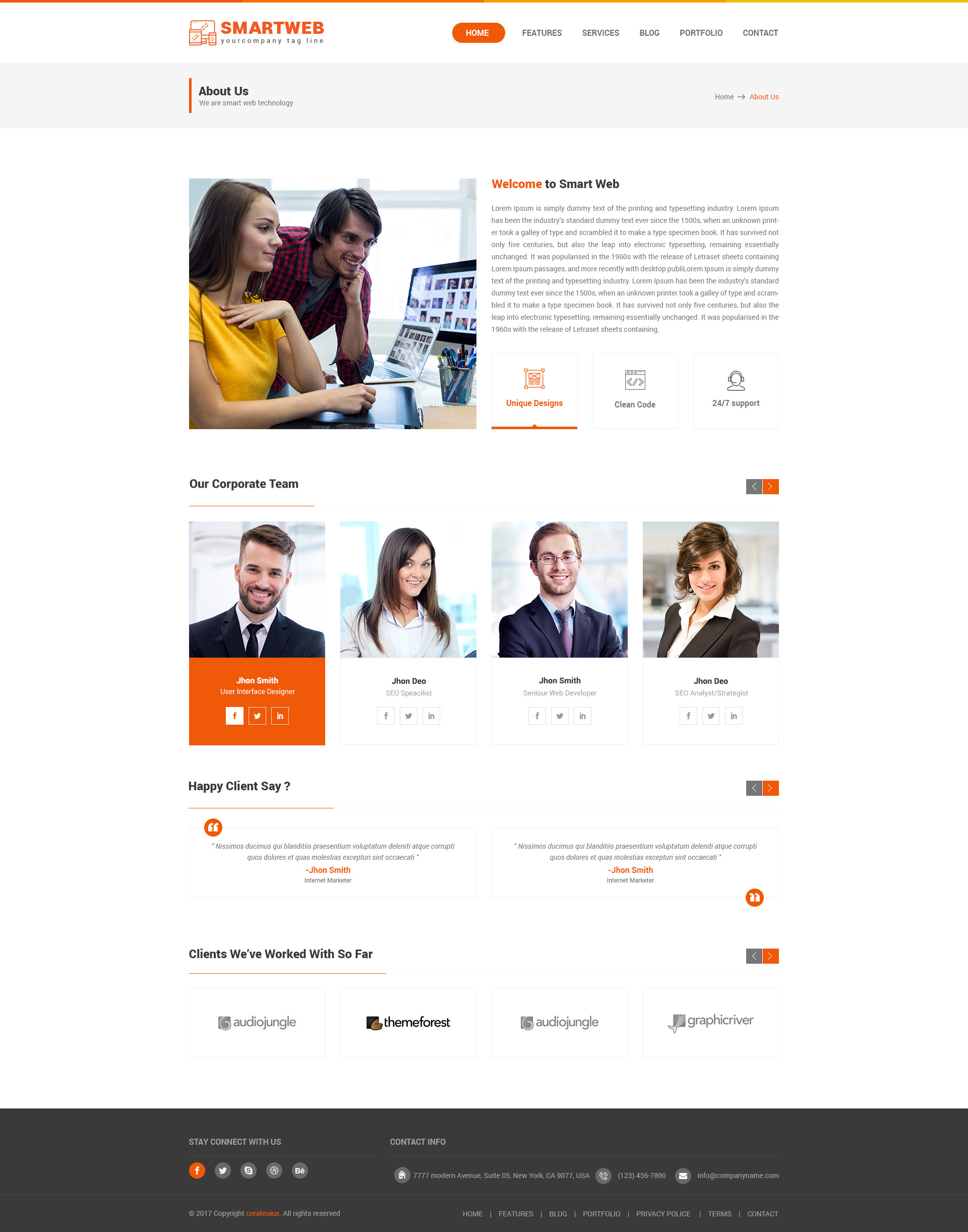Smartweb - Freelancer Web & Graphic Agency PSD Template