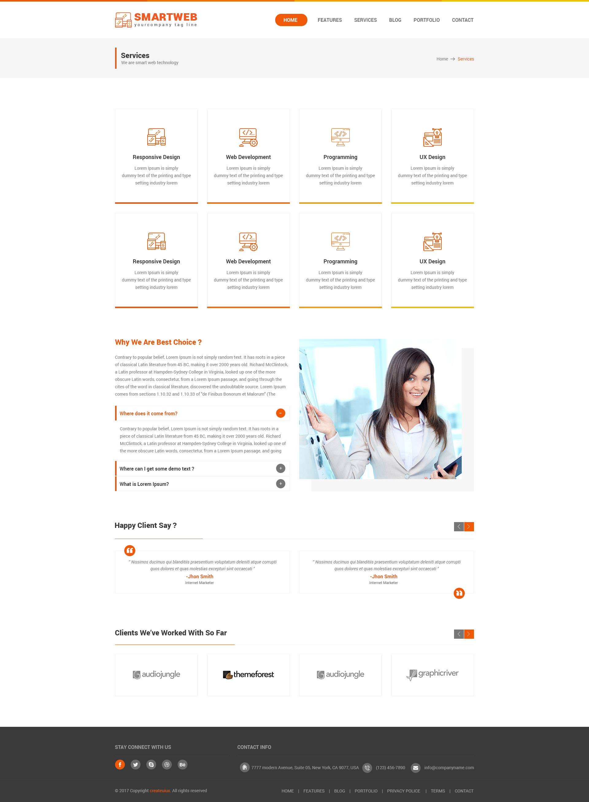 Smartweb - Freelancer Web & Graphic Agency PSD Template