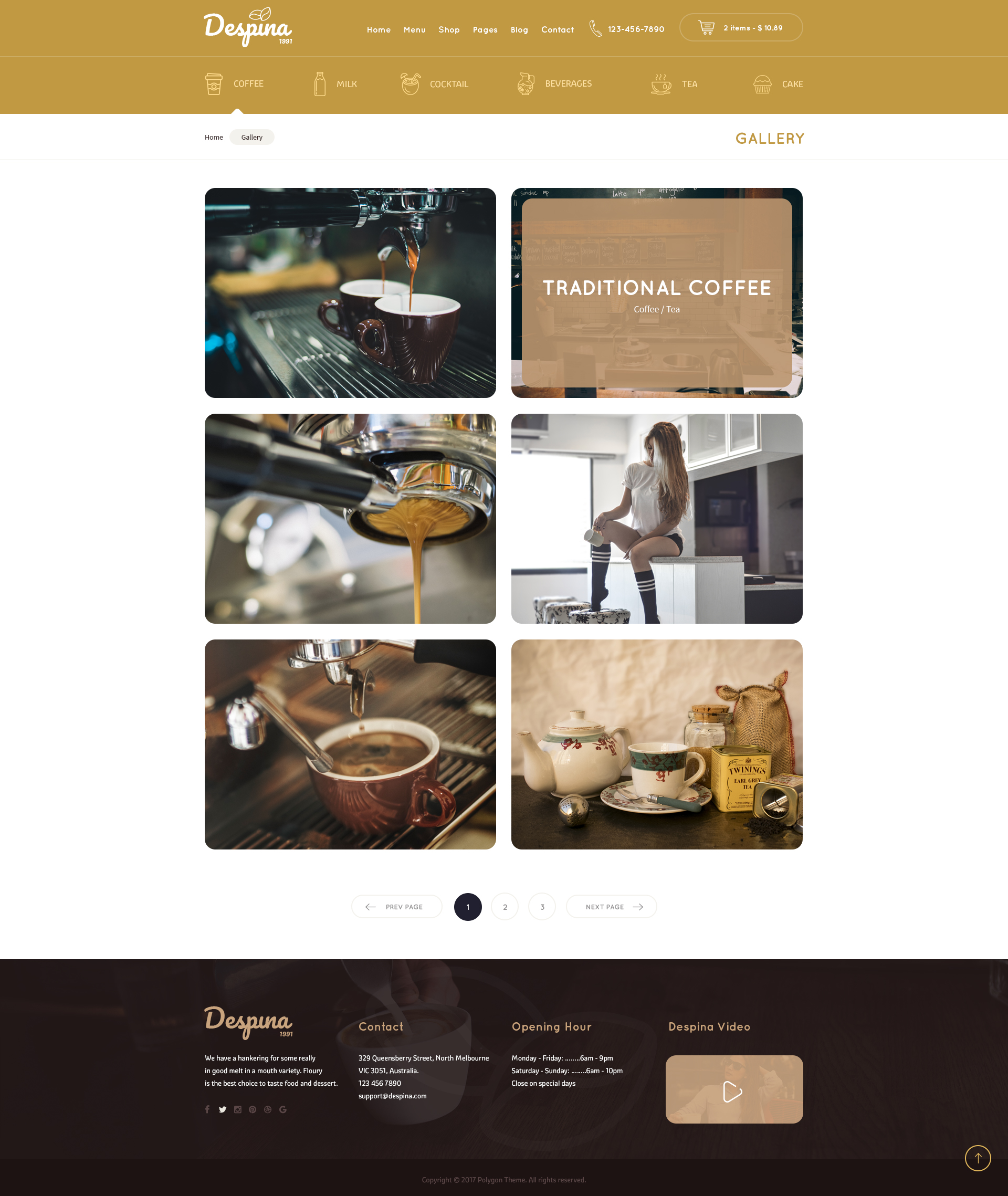 Despina - Coffee & Cake PSD Template