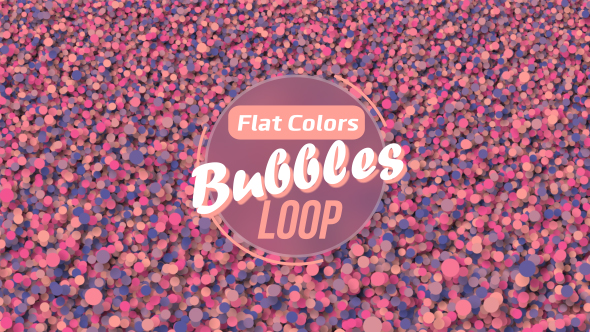 Flat Colors Bubbles Background Loop