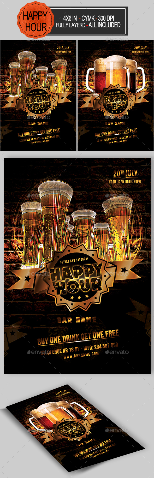 Happy Hour Beer Flyer - Events Flyers