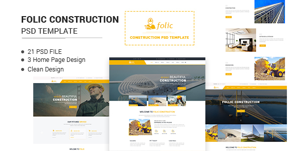 Folic Construction PSD Template - Business Corporate