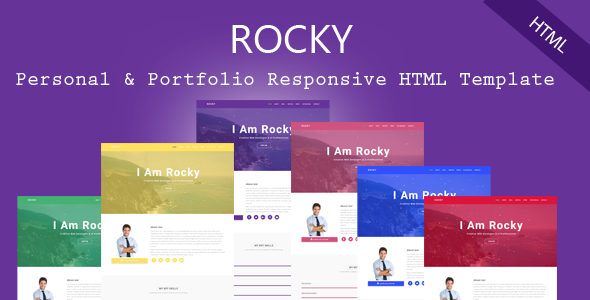 Rocky - Personal & Portfolio Responsive HTML Template by codervex