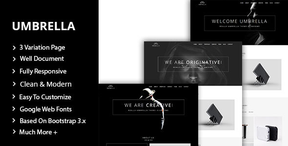 Umbrella - One Page Minimal Personal Portfolio Template