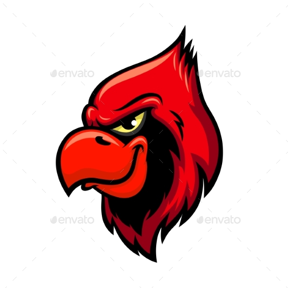 Cardinal Red Bird Head Icon - Animals Characters