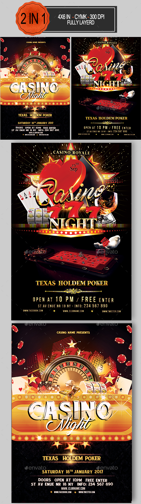 Casino Flyer Bundle - Events Flyers