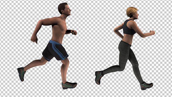 Running Characters Silhouettes (2-Pack)