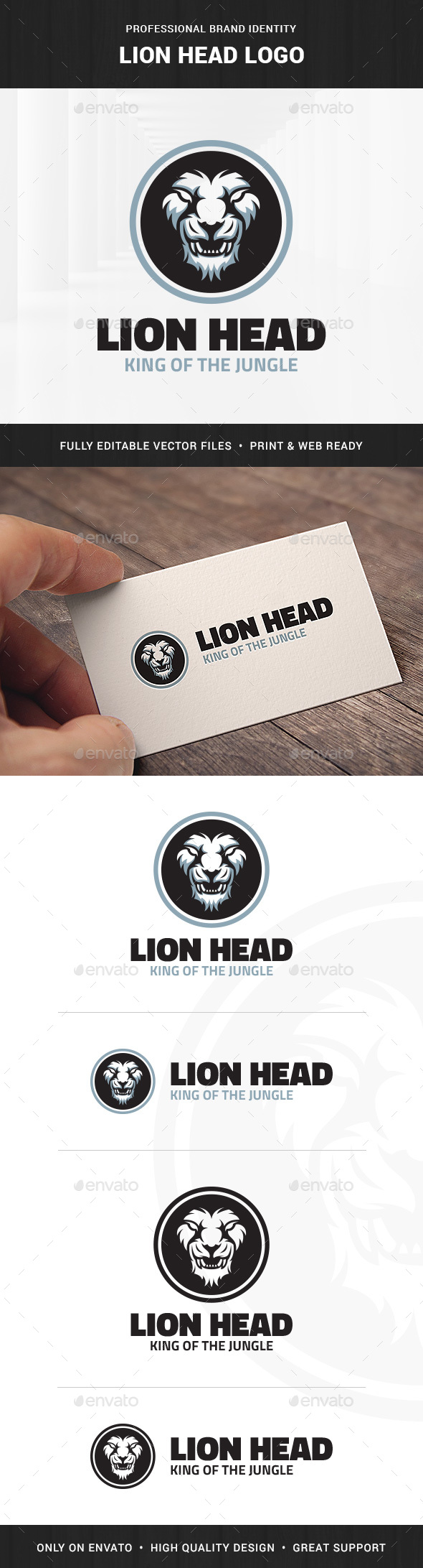 Lion Head Logo Template - Animals Logo Templates