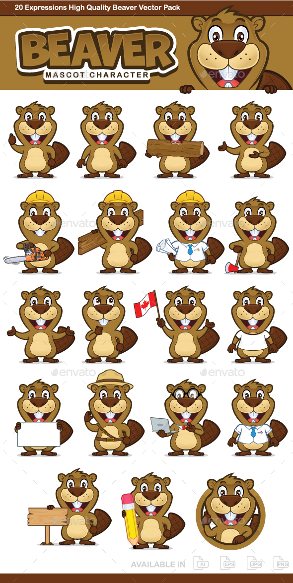 Beaver Mascot Character - Animals Characters