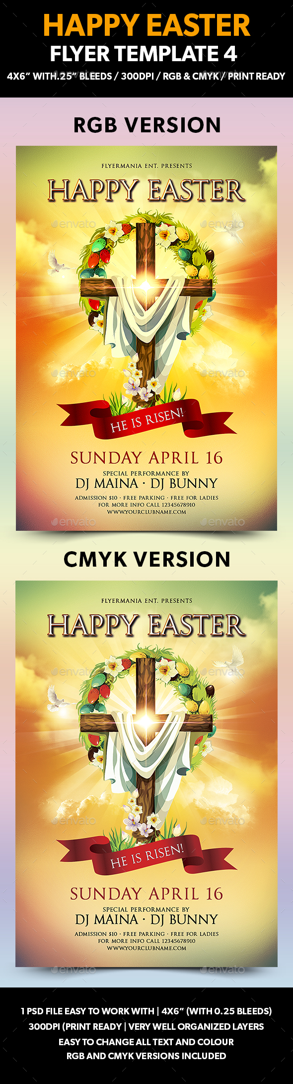 Happy Easter Flyer Template 4 - Flyers Print Templates