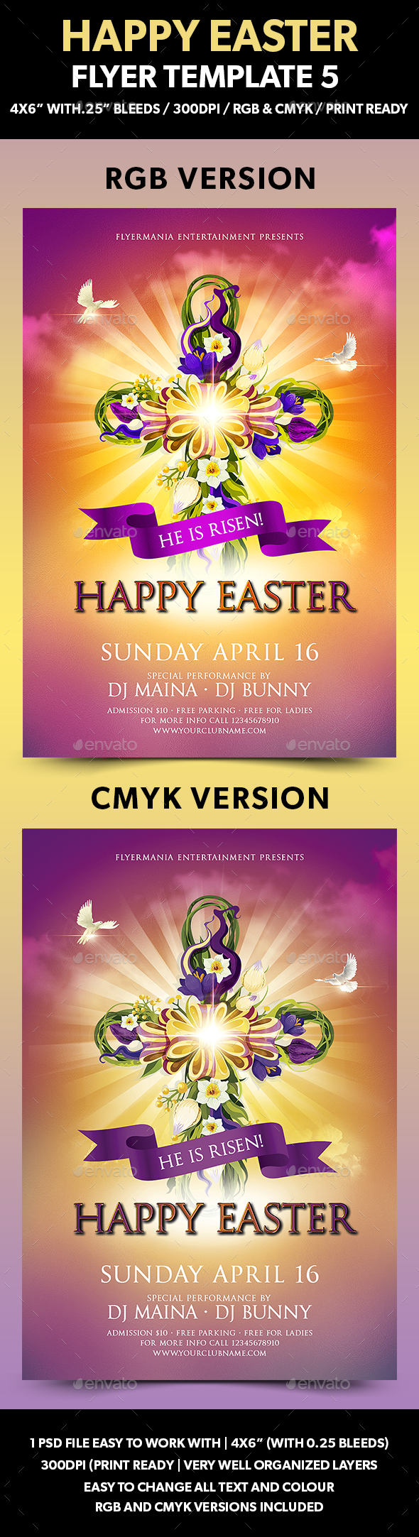 Happy Easter Flyer Template 5 - Flyers Print Templates