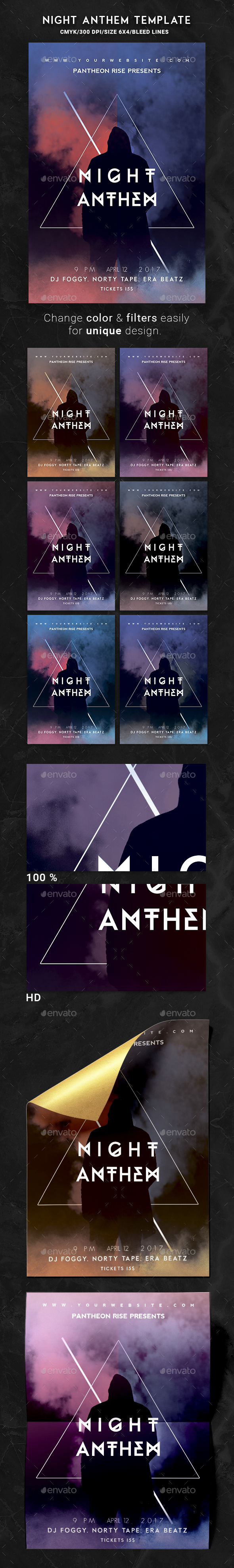 Night Anthem Flyer Template - Events Flyers