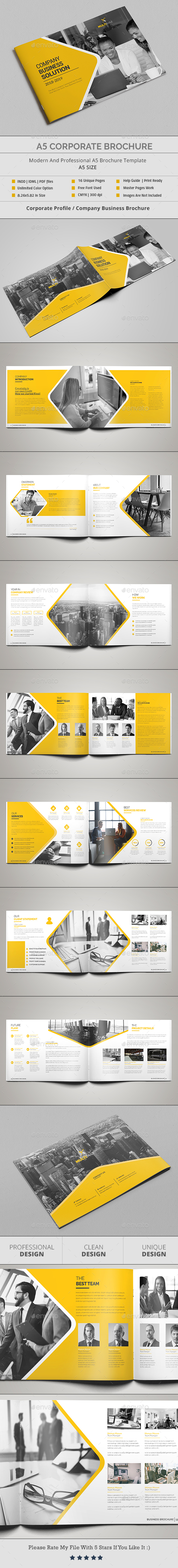 A5 Corporate Brochure Template - Brochures Print Templates