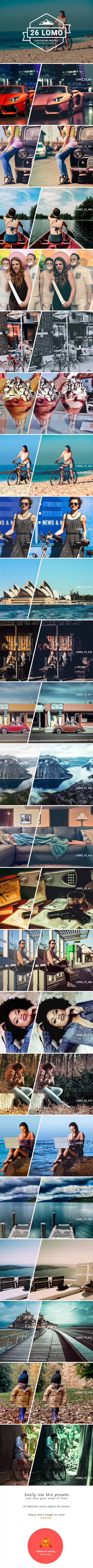 26 LOMO Lightroom Presets Filter - Lightroom Presets Add-ons