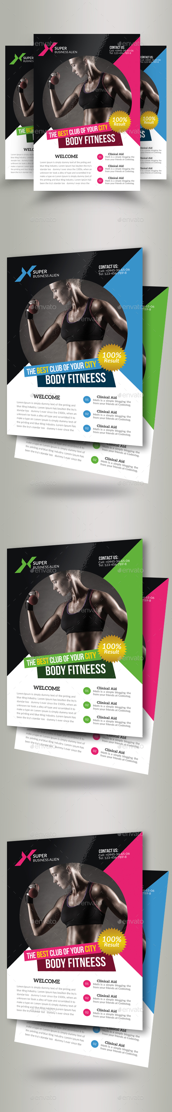 Body Fitness Club Flyer Template - Corporate Flyers