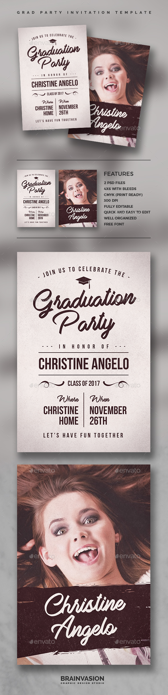 Graduation Party Invitation Template - Invitations Cards & Invites
