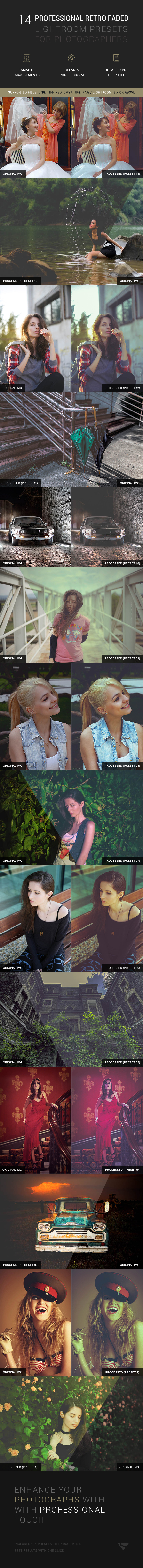 14 Professional Retro Fade Lightroom Presets - Vintage Lightroom Presets
