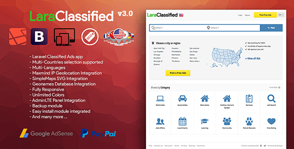 LaraClassified - Geo Classified Ads CMS - CodeCanyon Item for Sale